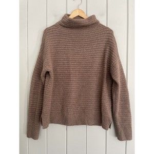 Madewell Belmont Mockneck Wool Blend Sweater S Small Light Brown K5425